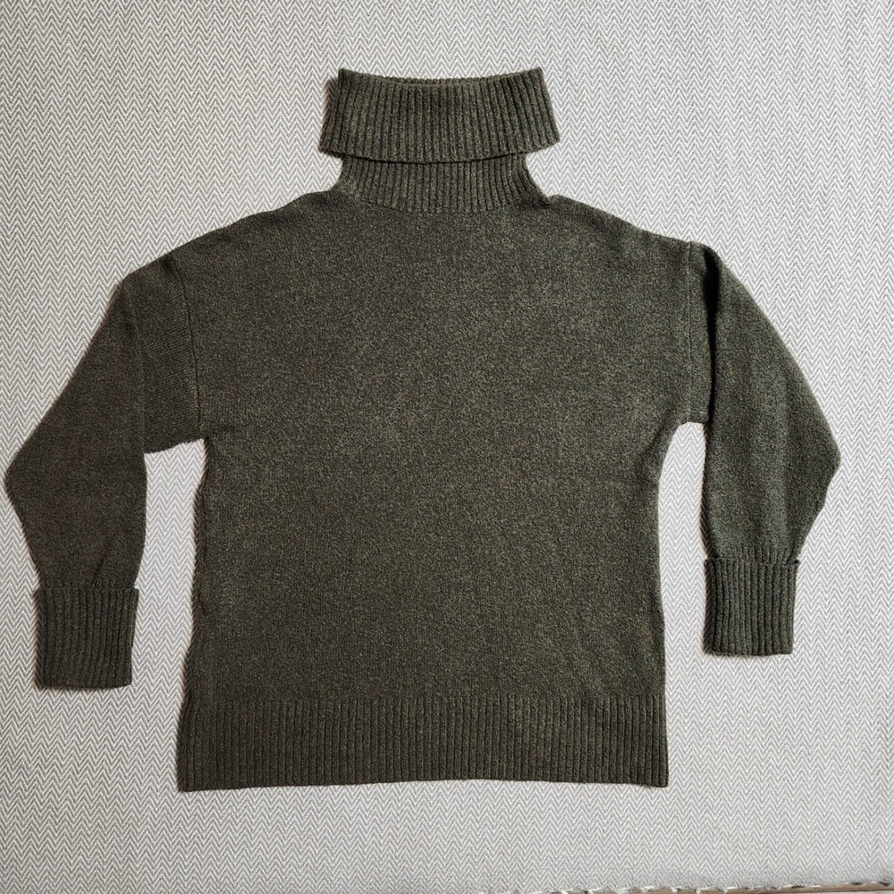Old Navy Nara Turtleneck Tunic Sweater Olive Heather Green Marled Knit Small